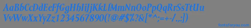 フォントMramortextBolditalic – 灰色の背景に青い文字