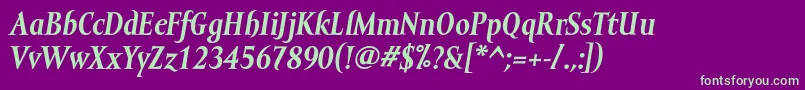 MramortextBolditalic Font – Green Fonts on Purple Background
