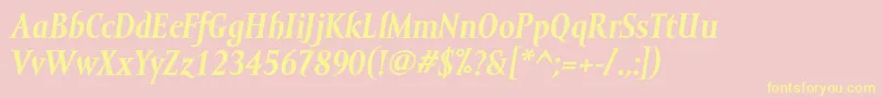 Шрифт MramortextBolditalic – жёлтые шрифты на розовом фоне