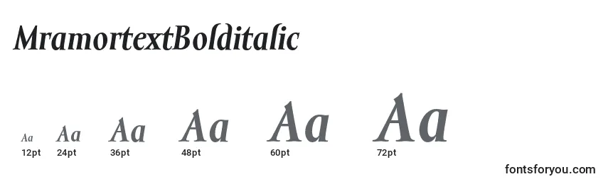 Tamaños de fuente MramortextBolditalic