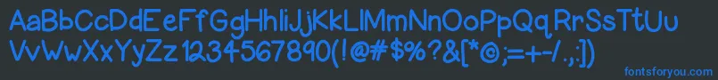 フォントHelloLori – 黒い背景に青い文字
