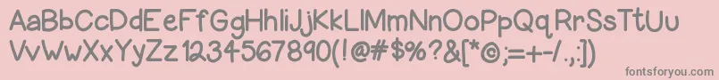 HelloLori Font – Gray Fonts on Pink Background