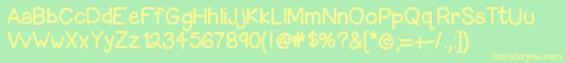 HelloLori Font – Yellow Fonts on Green Background