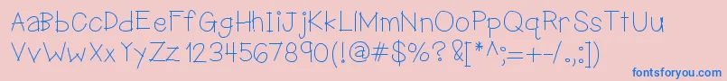 Czcionka HelloMaddox – niebieskie czcionki na różowym tle