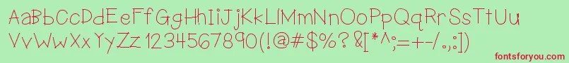 HelloMaddox Font – Red Fonts on Green Background