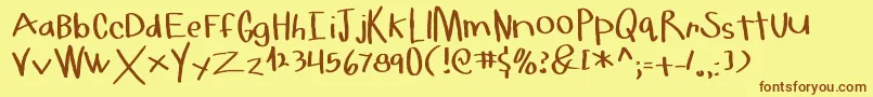 HelloMilkMoney Font – Brown Fonts on Yellow Background