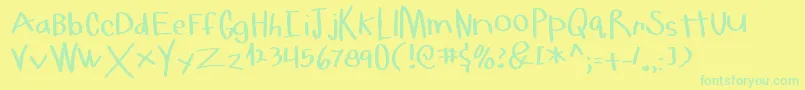HelloMilkMoney Font – Green Fonts on Yellow Background