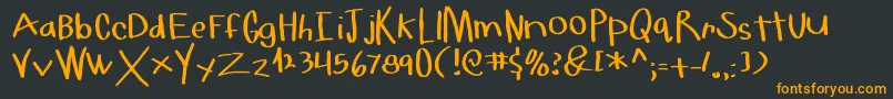 HelloMilkMoney Font – Orange Fonts on Black Background