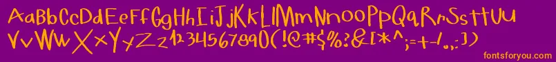 Police HelloMilkMoney – polices orange sur fond violet