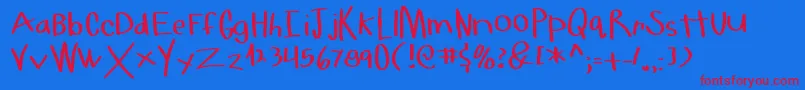 HelloMilkMoney Font – Red Fonts on Blue Background