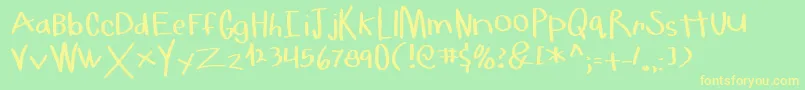 HelloMilkMoney Font – Yellow Fonts on Green Background