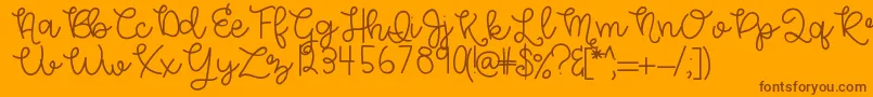 HelloMorgan Font – Brown Fonts on Orange Background