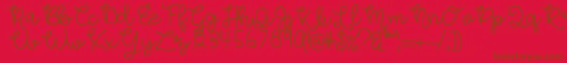 HelloMorgan Font – Brown Fonts on Red Background