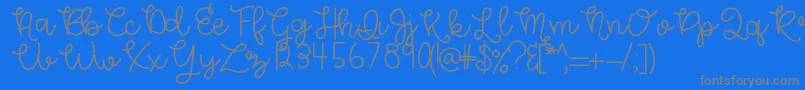 HelloMorgan Font – Gray Fonts on Blue Background