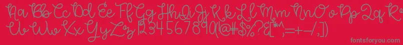 HelloMorgan-Schriftart – Graue Schriften auf rotem Hintergrund