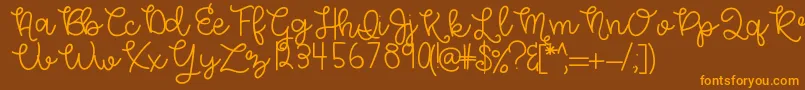 HelloMorgan Font – Orange Fonts on Brown Background