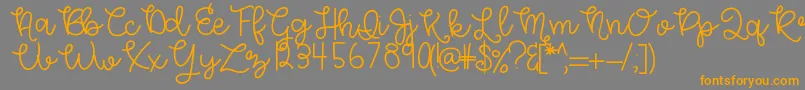HelloMorgan Font – Orange Fonts on Gray Background