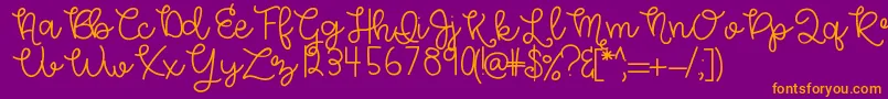 HelloMorgan Font – Orange Fonts on Purple Background