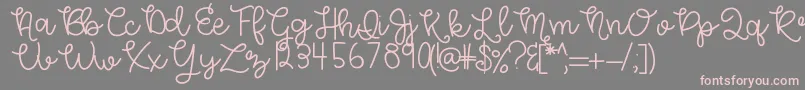 フォントHelloMorgan – 灰色の背景にピンクのフォント