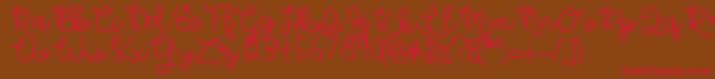 HelloMorgan Font – Red Fonts on Brown Background