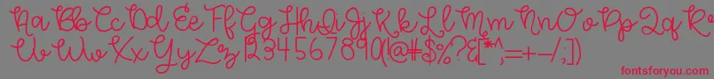 フォントHelloMorgan – 赤い文字の灰色の背景