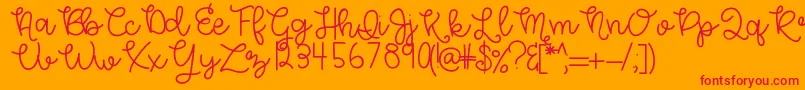 HelloMorgan Font – Red Fonts on Orange Background
