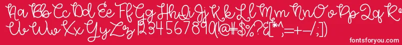 HelloMorgan Font – White Fonts on Red Background