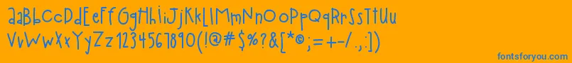 HelloPlayground Font – Blue Fonts on Orange Background