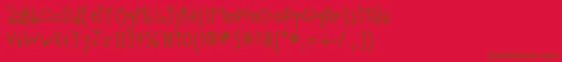 HelloPlayground Font – Brown Fonts on Red Background