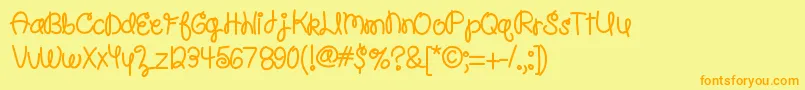 HelloPoolNoodle Font – Orange Fonts on Yellow Background