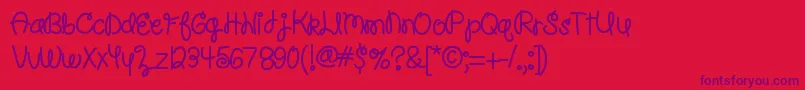 HelloPoolNoodle Font – Purple Fonts on Red Background