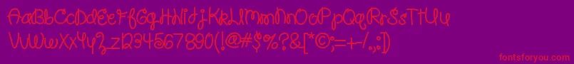 HelloPoolNoodle-Schriftart – Rote Schriften auf violettem Hintergrund