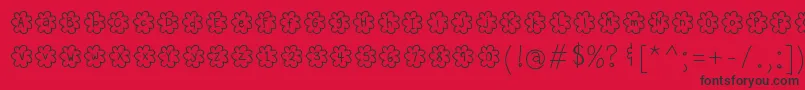 HelloPopcorn-Schriftart – Schwarze Schriften auf rotem Hintergrund