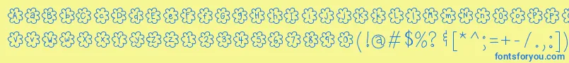 HelloPopcorn Font – Blue Fonts on Yellow Background