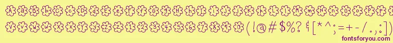 HelloPopcorn Font – Purple Fonts on Yellow Background