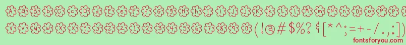 フォントHelloPopcorn – 赤い文字の緑の背景