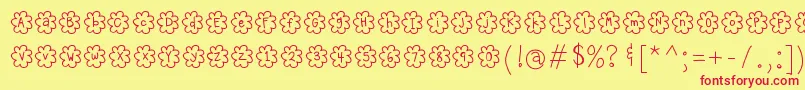 HelloPopcorn Font – Red Fonts on Yellow Background
