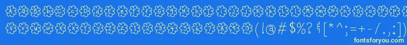 フォントHelloPopcorn – 黄色の文字、青い背景