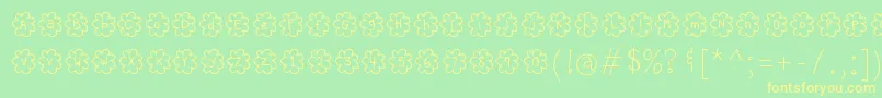 HelloPopcorn Font – Yellow Fonts on Green Background