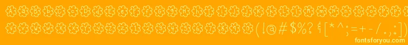 HelloPopcorn Font – Yellow Fonts on Orange Background