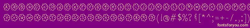 HelloPopcorn Font – Yellow Fonts on Purple Background