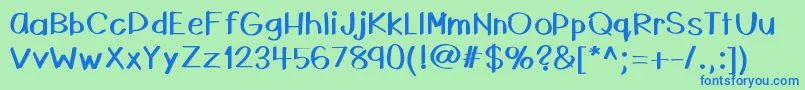HelloRaleigh Font – Blue Fonts on Green Background