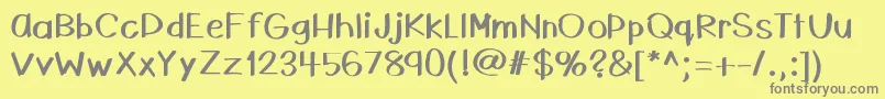 フォントHelloRaleigh – 黄色の背景に灰色の文字