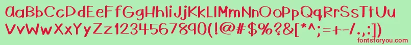 HelloRaleigh Font – Red Fonts on Green Background