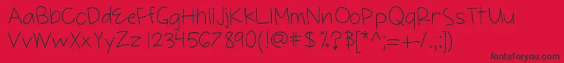 HelloRamona Font – Black Fonts on Red Background