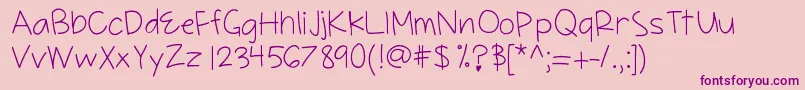 Fonte HelloRamona – fontes roxas em um fundo rosa