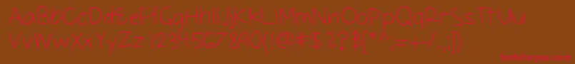 HelloRamona Font – Red Fonts on Brown Background