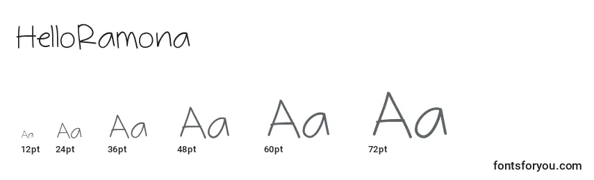 HelloRamona Font Sizes