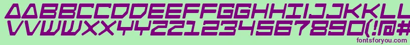 Czcionka AndroidnationB – fioletowe czcionki na zielonym tle