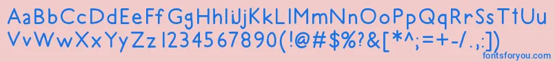 フォントHelloRecess – ピンクの背景に青い文字